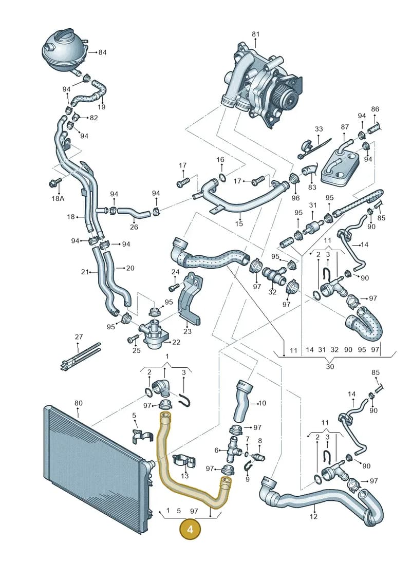 5N0121051M — Volkswagen Tiguan (2011-2018) diagram 719121280, position 4
