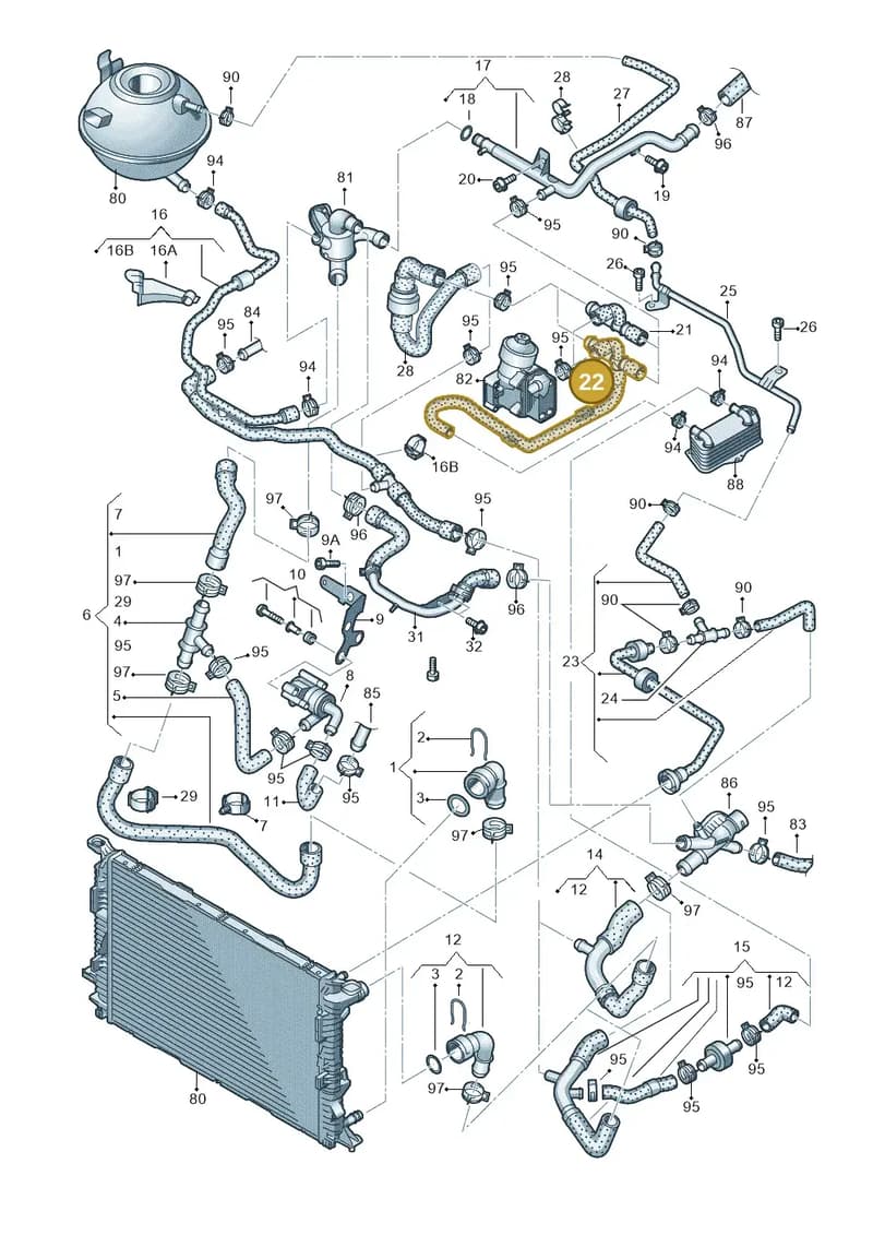 5N0121086D — Audi Q3 (2014-2019) diagram 728121200, position 22