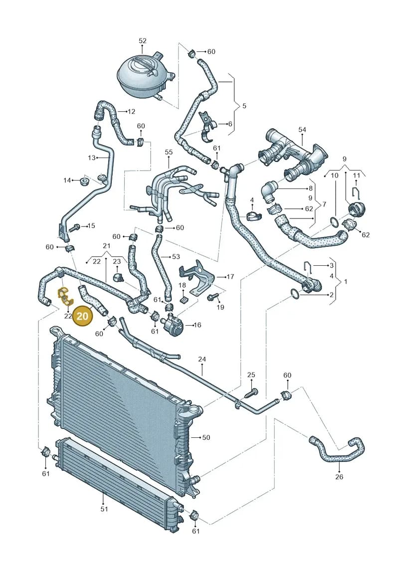 5N0121101L — Audi Q3 (2014-2019) diagram 855121160, position 20