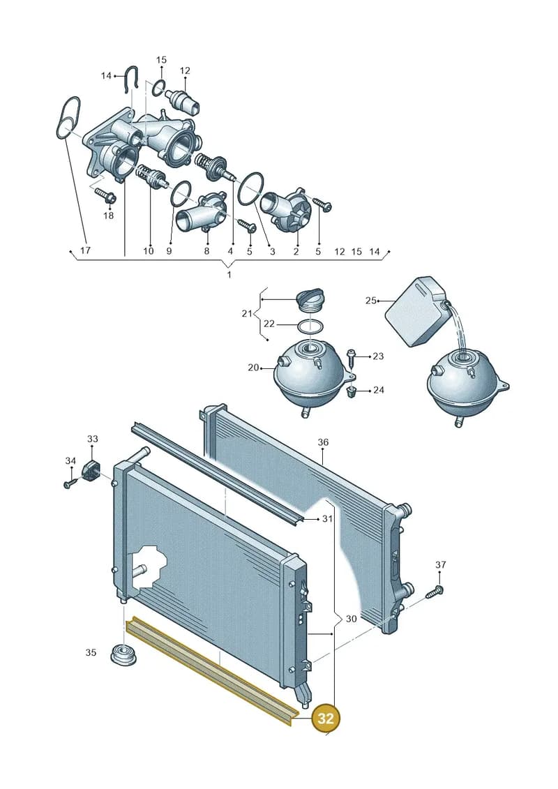 5N0121345M — Volkswagen Tiguan (2011-2018) diagram 625121800, position 32