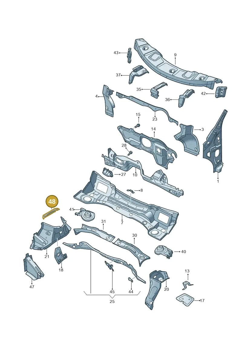5N0121409 — Volkswagen Tiguan (2011-2018) diagram 634803050, position 48
