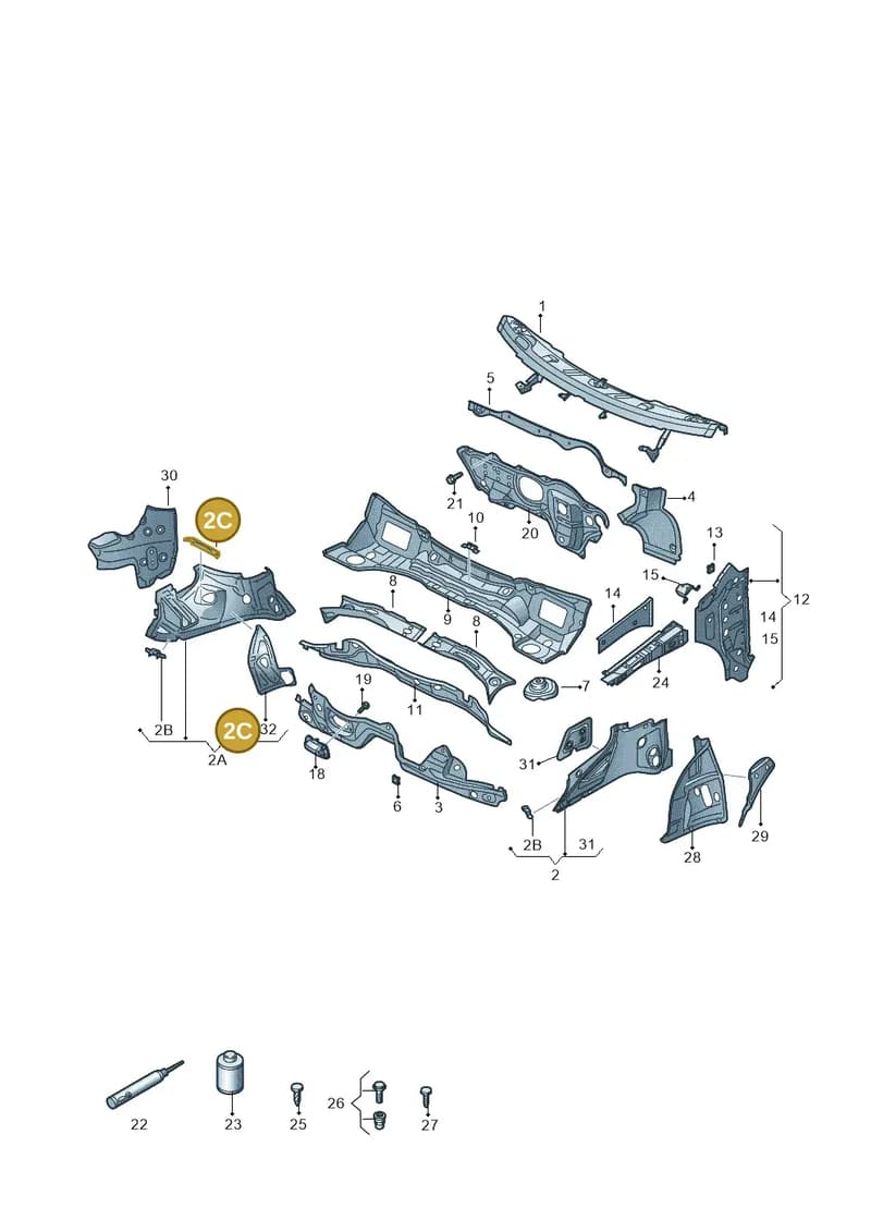 5N0121409 — Audi Q3 1.4 (2016-) diagram 728803100, position 2C