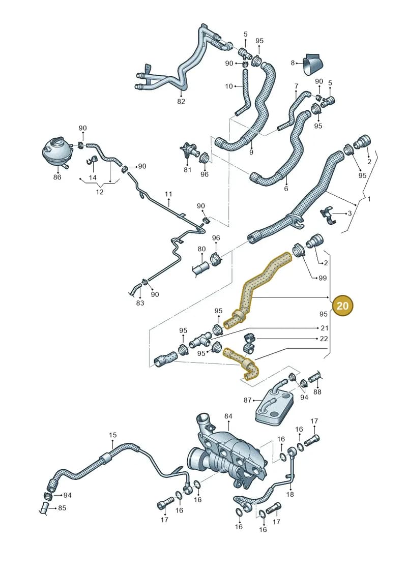 5N0122073P — Volkswagen Tiguan (2011-2018) diagram 634121290, position 20