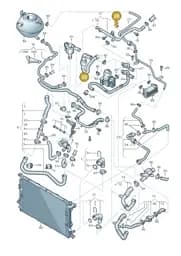 5N0122086A Volkswagen Coolant Hose with Coolant Regulator
