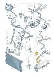 5N0122101T Volkswagen Coolant Hose with Quick Release Coupling
