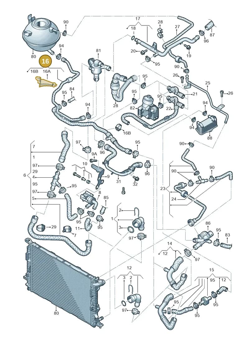 5N0122109AB — Audi Q3 (2014-2019) diagram 728121200, position 16