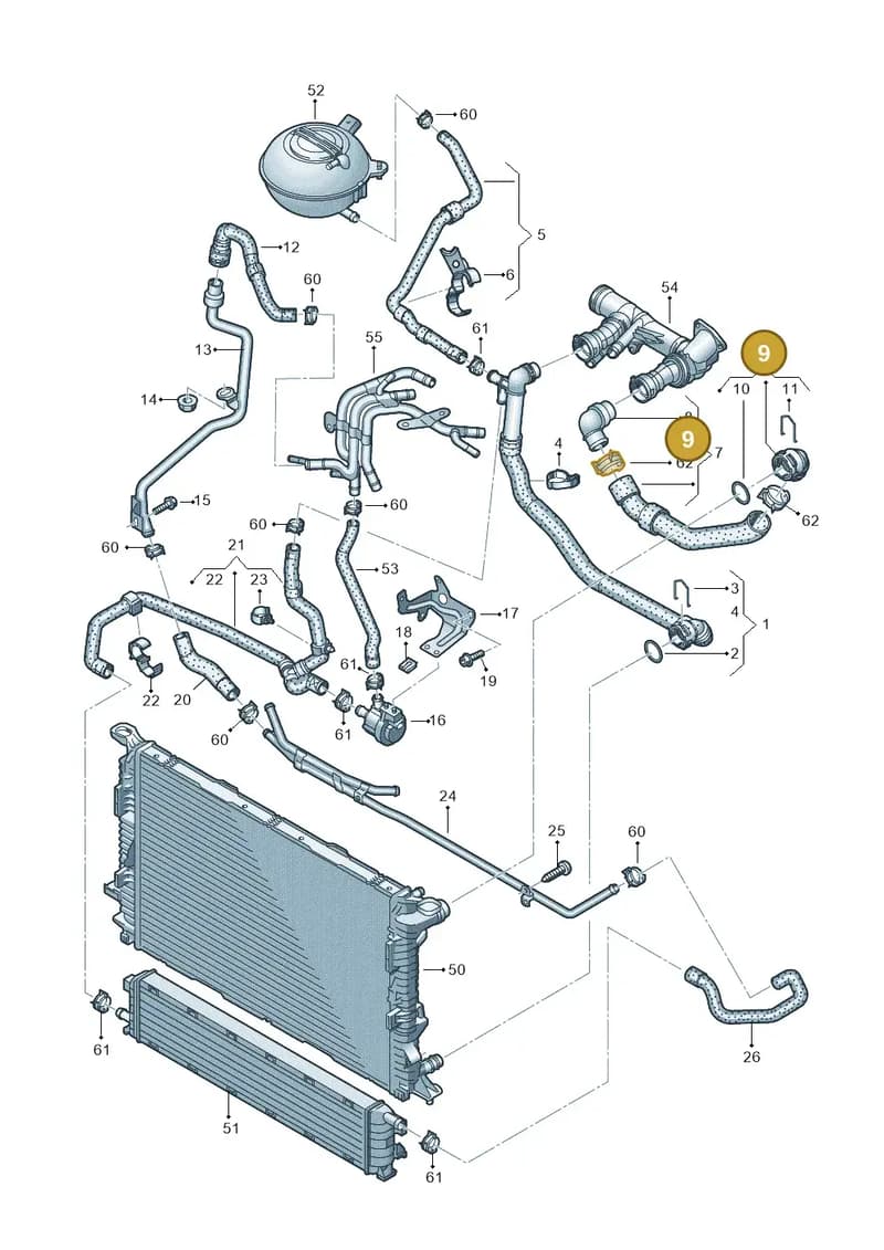5N0122291G — Audi Q3 (2014-2019) diagram 855121160, position 9