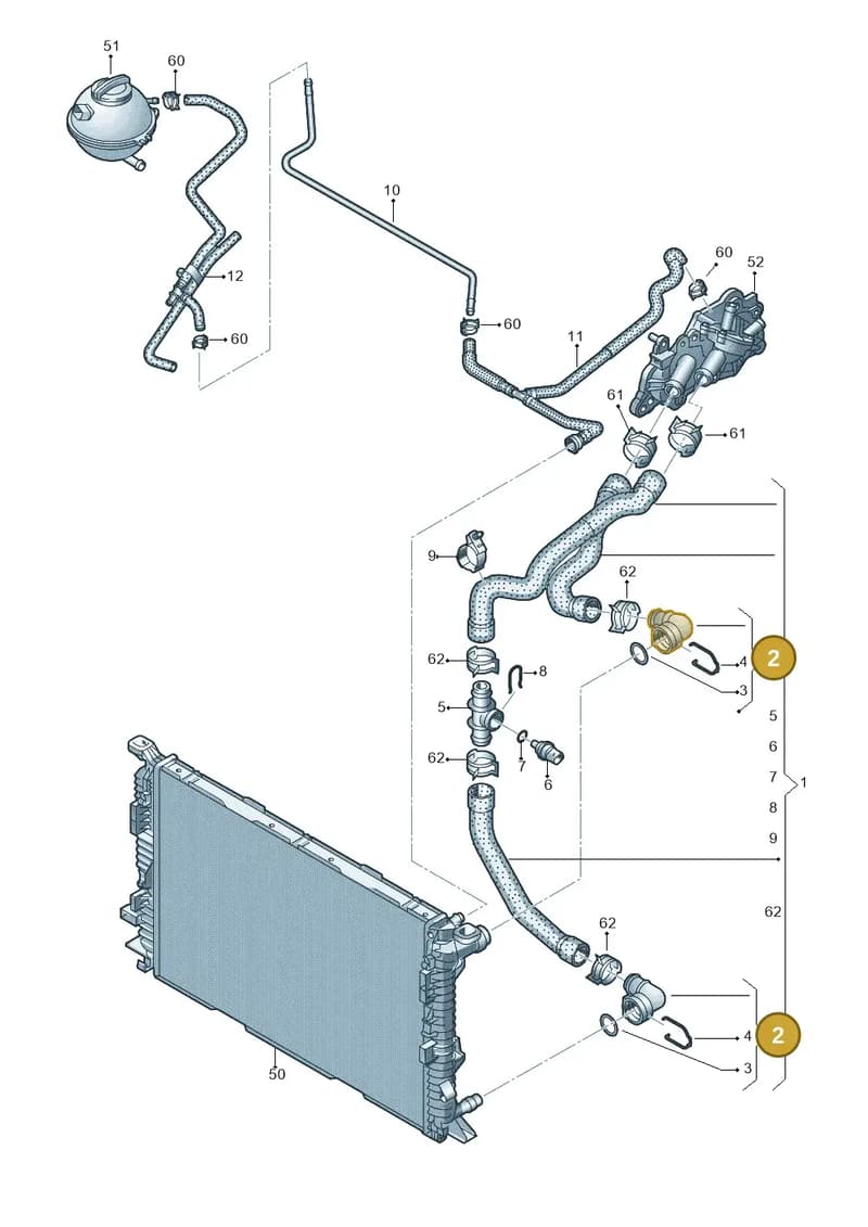 5N0122291G — Audi Q3 1.4 (2016-) diagram 728121160, position 2