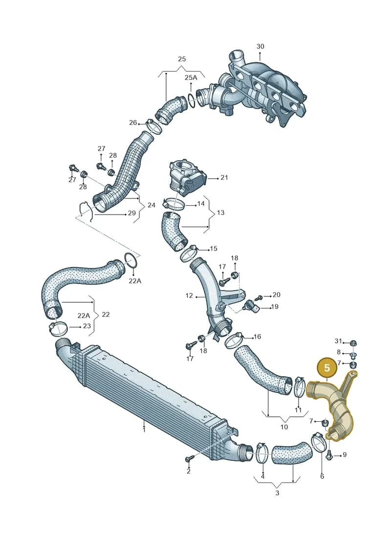 5N0145792D — Audi Q3 (2014-2019) diagram 728145900, position 5