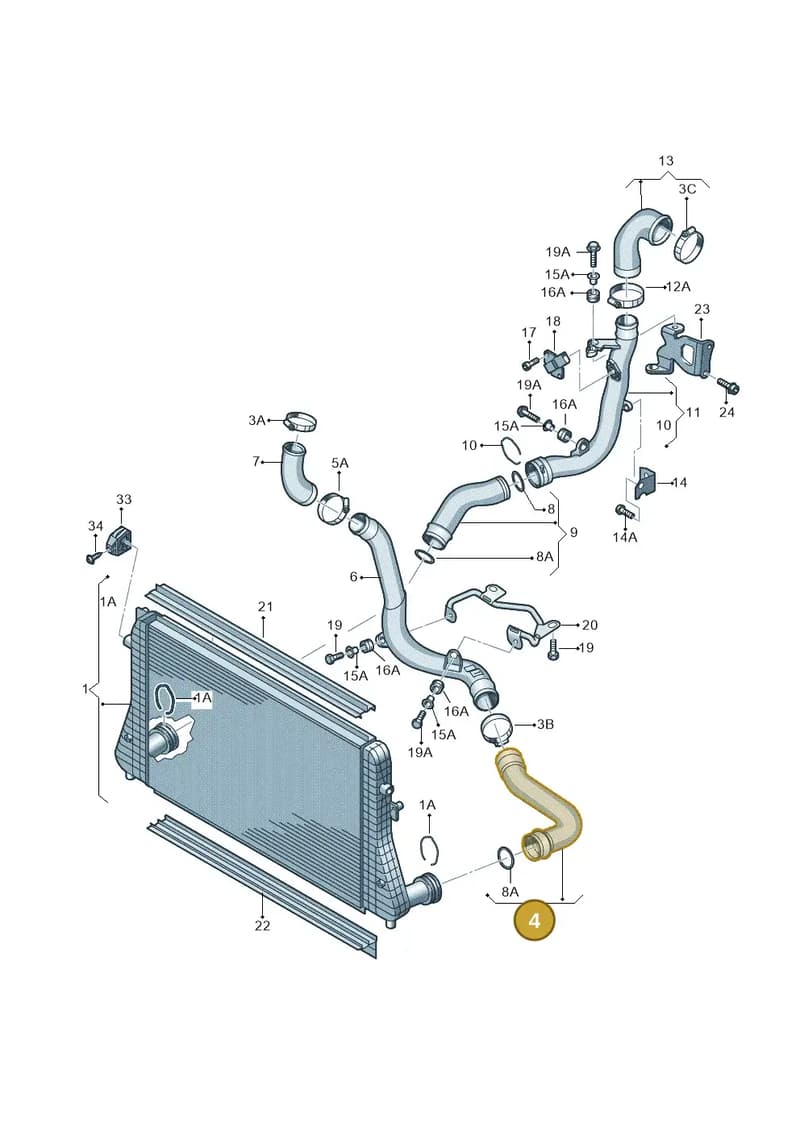 5N0145832E — Volkswagen Tiguan (2011-2018) diagram 634145800, position 4