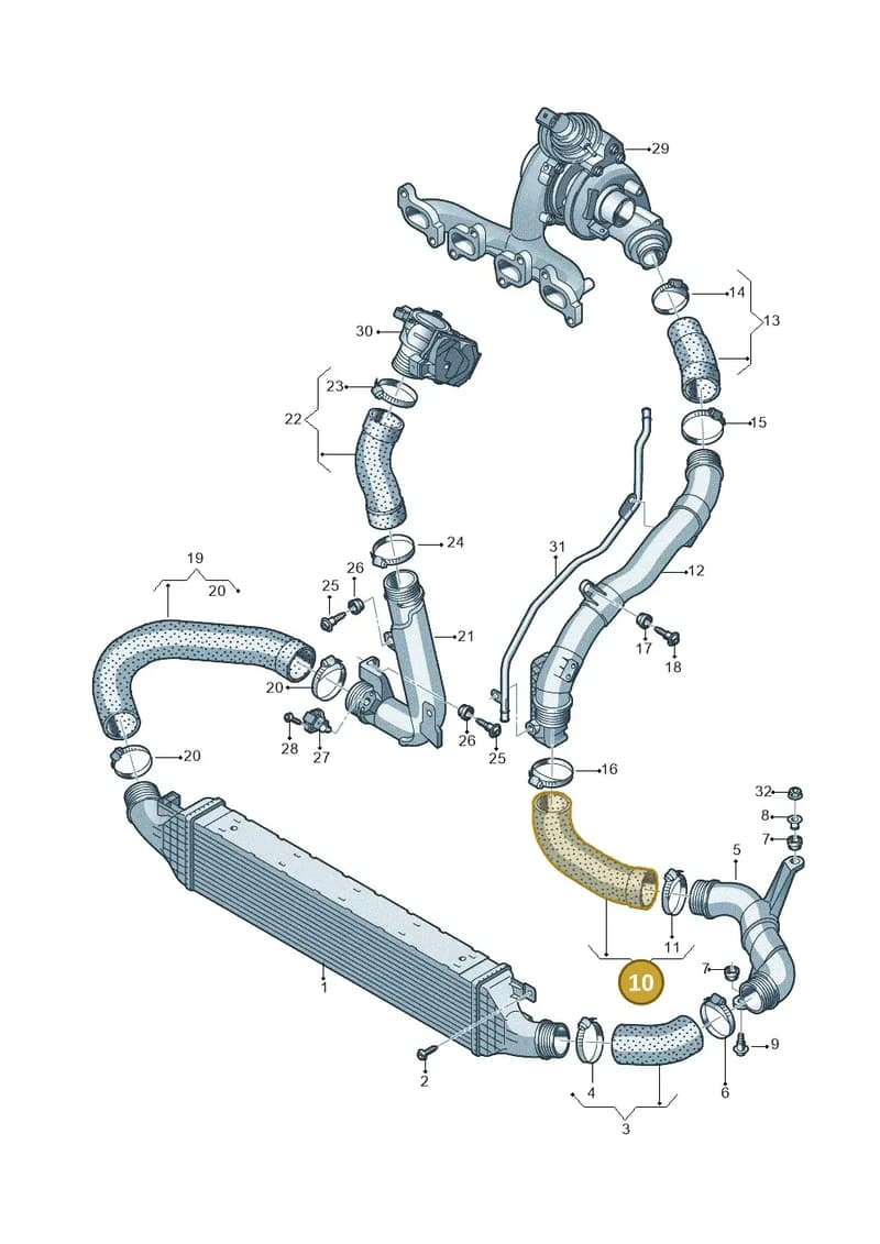 5N0145832R — Audi Q3 (2014-2019) diagram 728145800, position 10