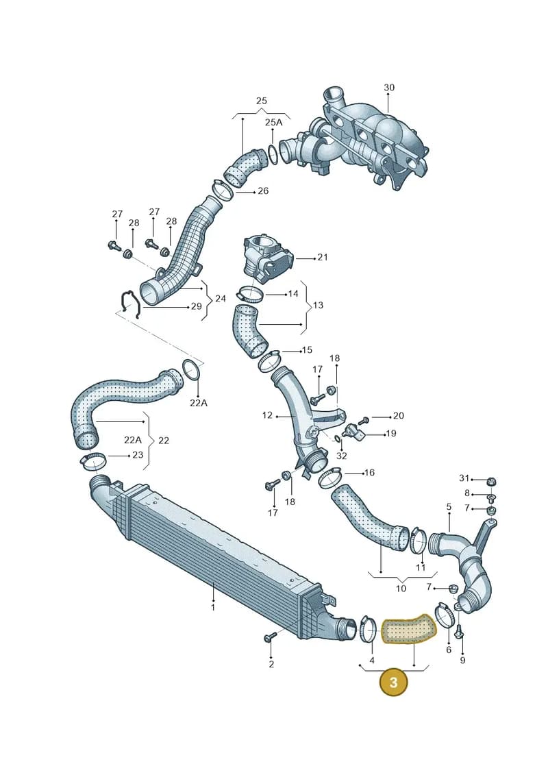 5N0145833B — Audi Q3 quattro 2.0 (2016-2019) diagram 895145850, position 3