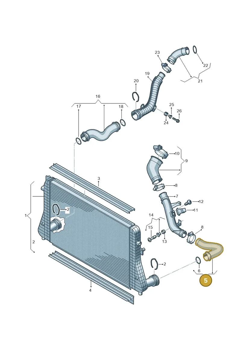 5N0145834J — Volkswagen Tiguan (2011-2018) diagram 634145850, position 5