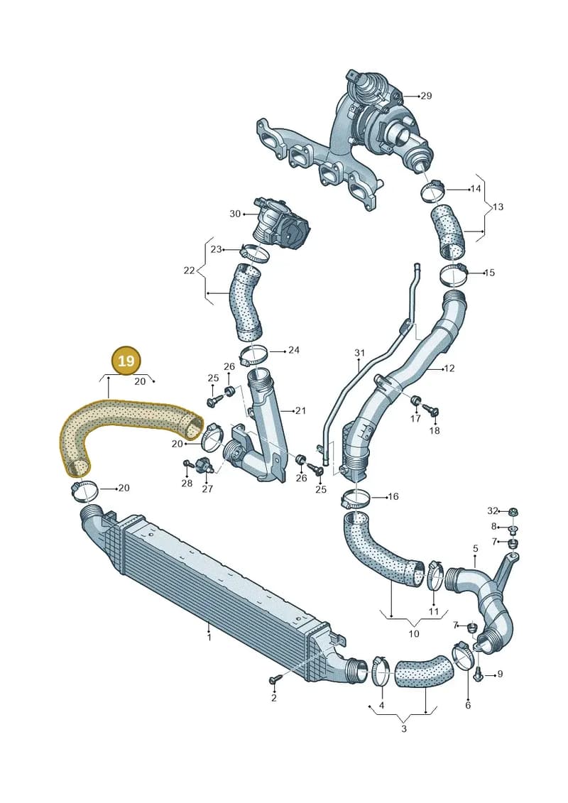 5N0145834K — Audi Q3 (2014-2019) diagram 728145800, position 19