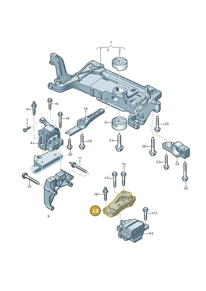 5N0199117 — Volkswagen Tiguan (2011-2018) diagram 634199200, position 14