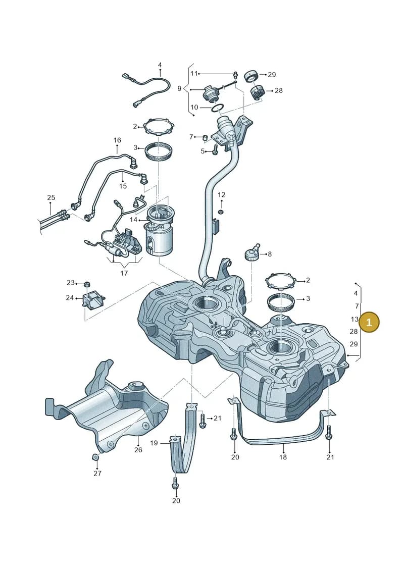 5N0201060BL — Audi Q3 (2014-2019) diagram 855201000, position 1