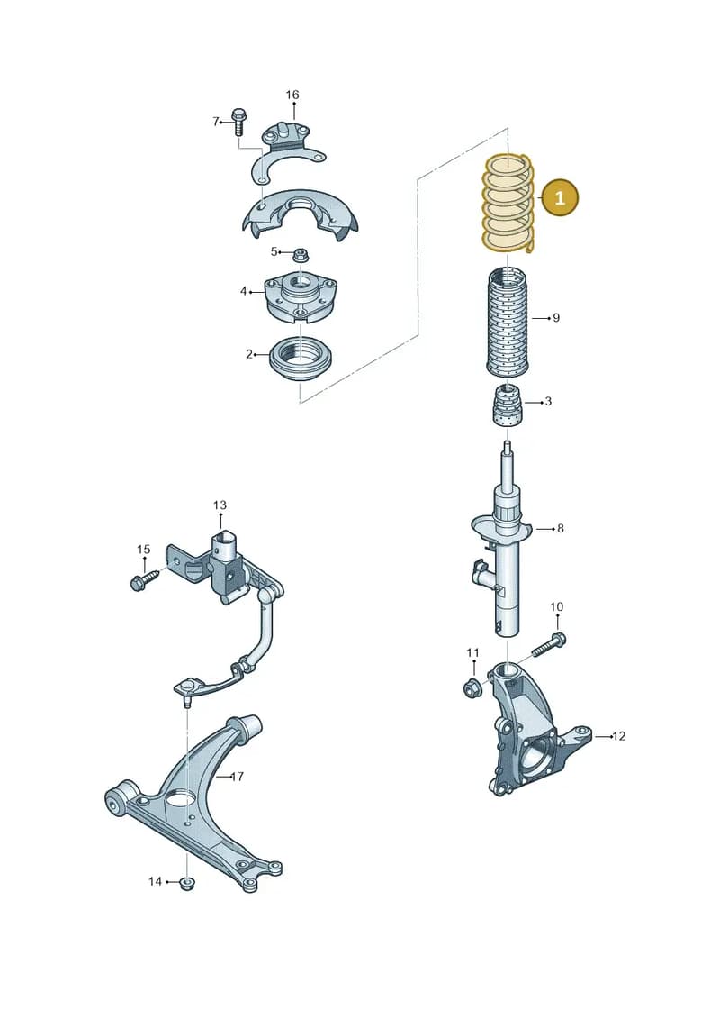 5N0411105AB — Volkswagen Tiguan (2011-2018) diagram 645411100, position 1