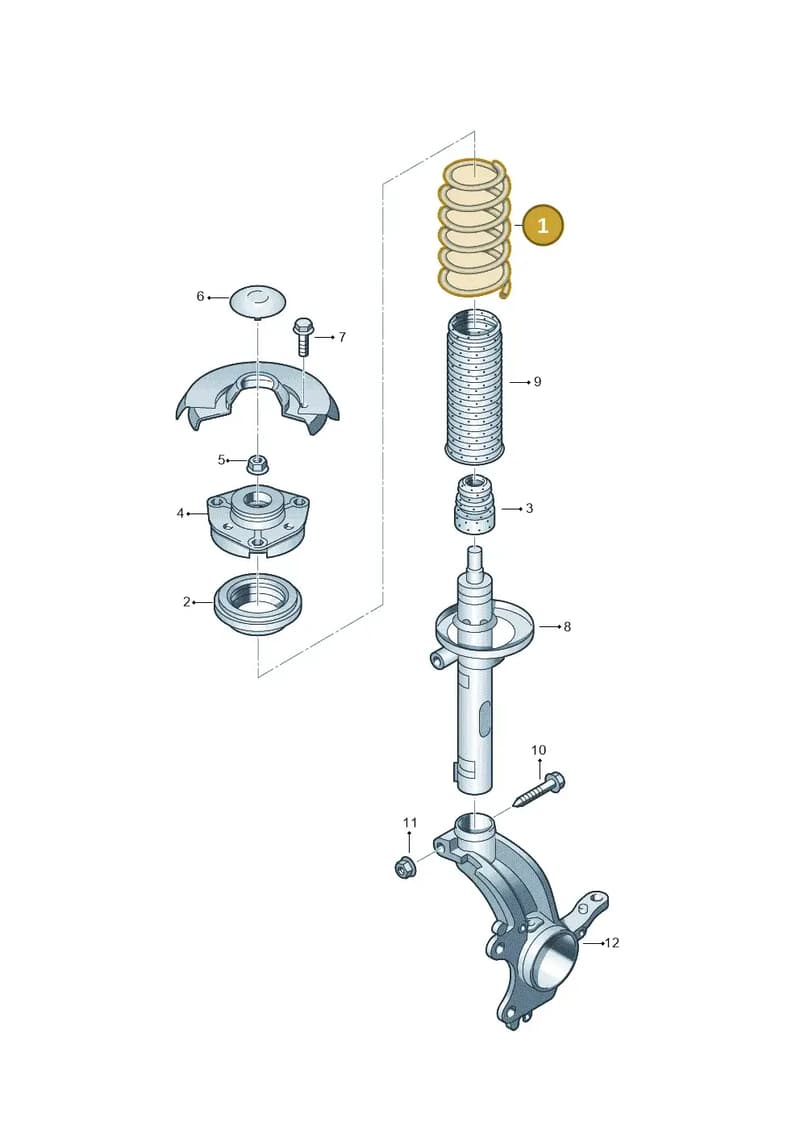 5N0411105AC — Volkswagen Tiguan (2011-2018) diagram 253411100, position 1