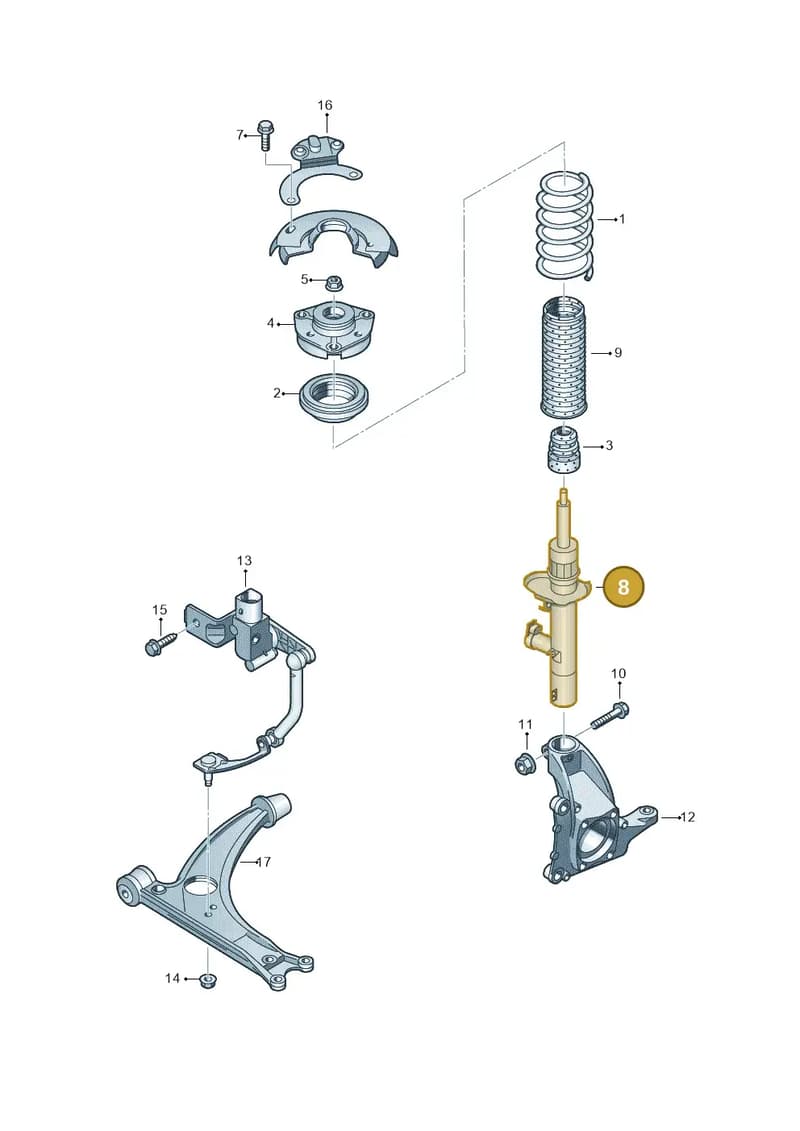 5N0413031AG — Audi Q3 (2014-2019) diagram 645411100, position 8