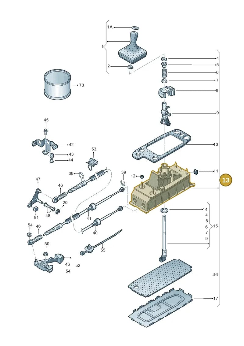 5N0711050A — Volkswagen Tiguan (2011-2018) diagram 615711300, position 13