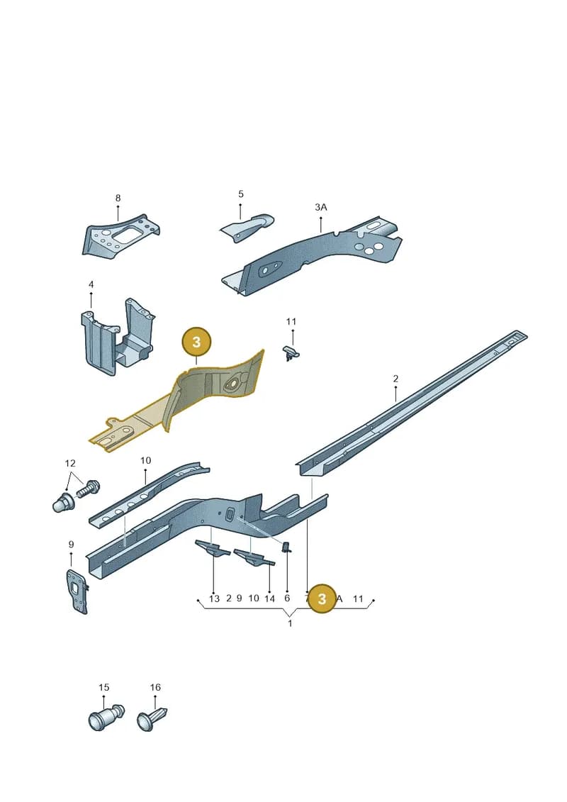 5N0803107 — Audi Q3 1.4 (2016-) diagram 728803000, position 3