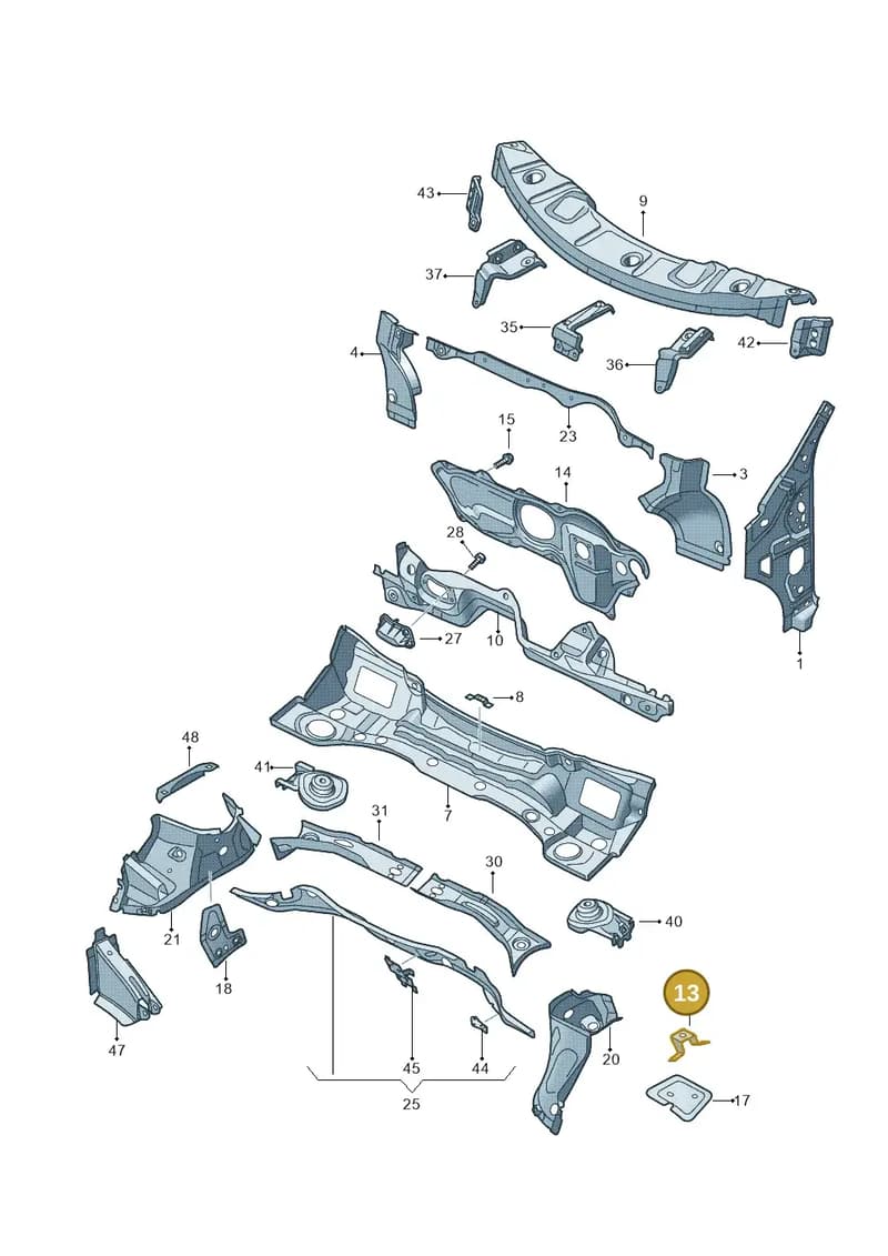 5N0803641A — Volkswagen Tiguan (2011-2018) diagram 634803050, position 13