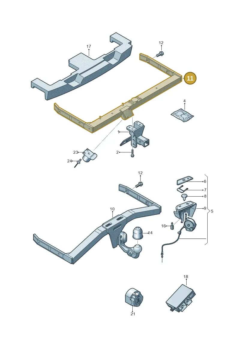 5N0803881A — Volkswagen Tiguan (2011-2018) diagram 634804000, position 11