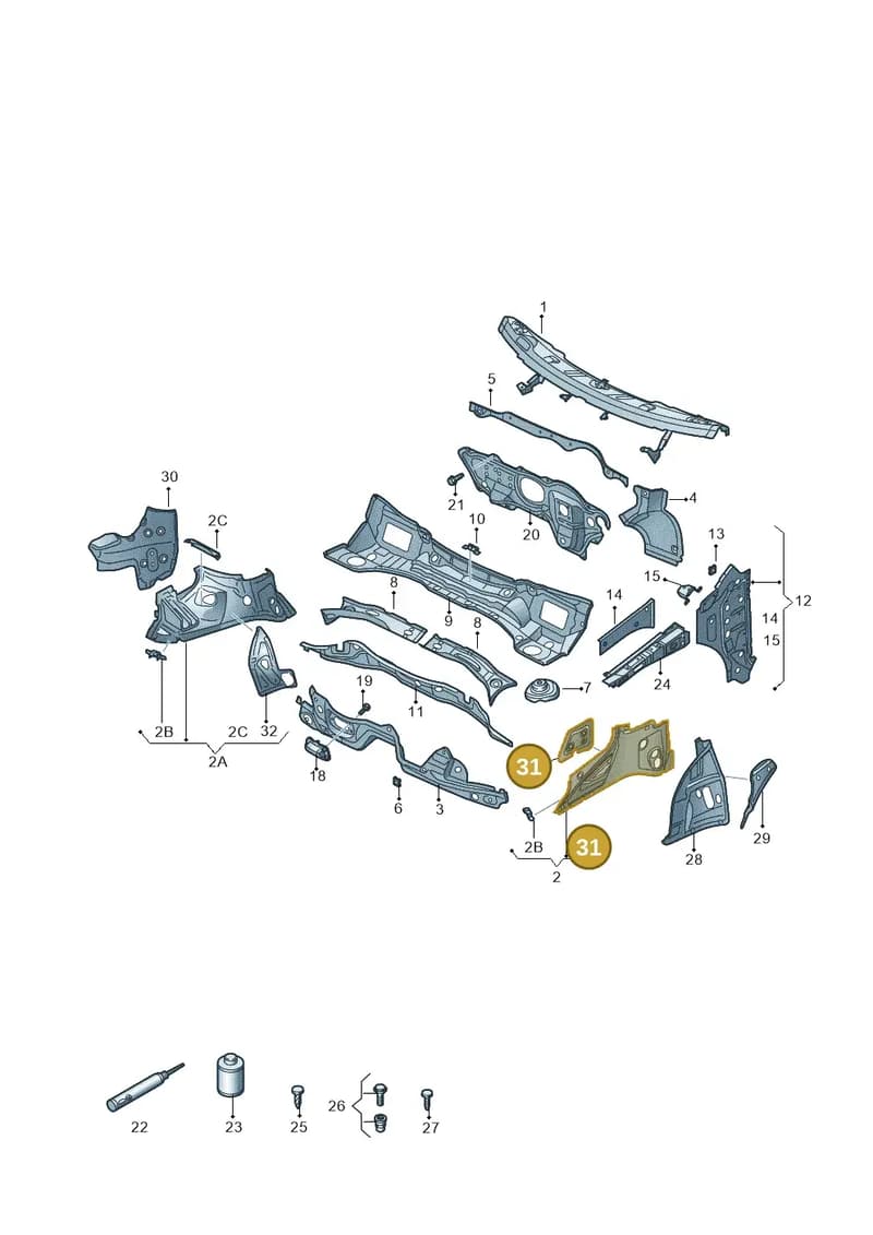5N0805077 — Audi Q3 1.4 (2016-) diagram 728803100, position 31