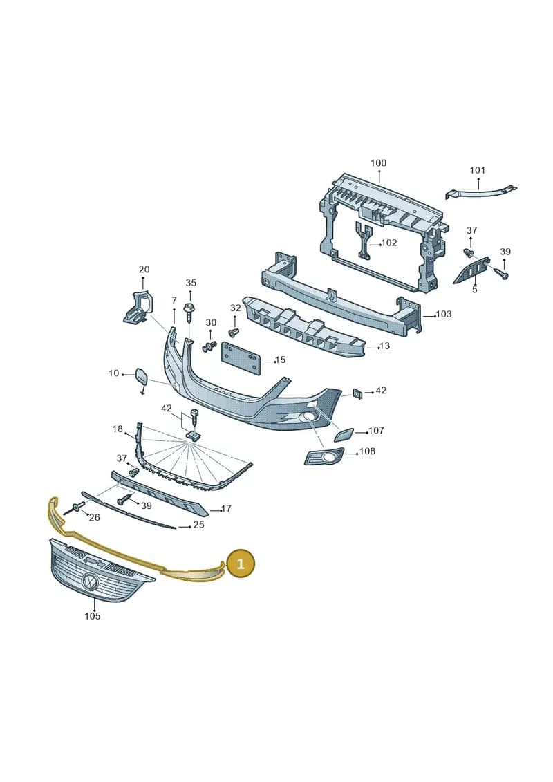 5N0805903AE9B9 — Volkswagen Tiguan (2011-2018) diagram 634807100, position 1