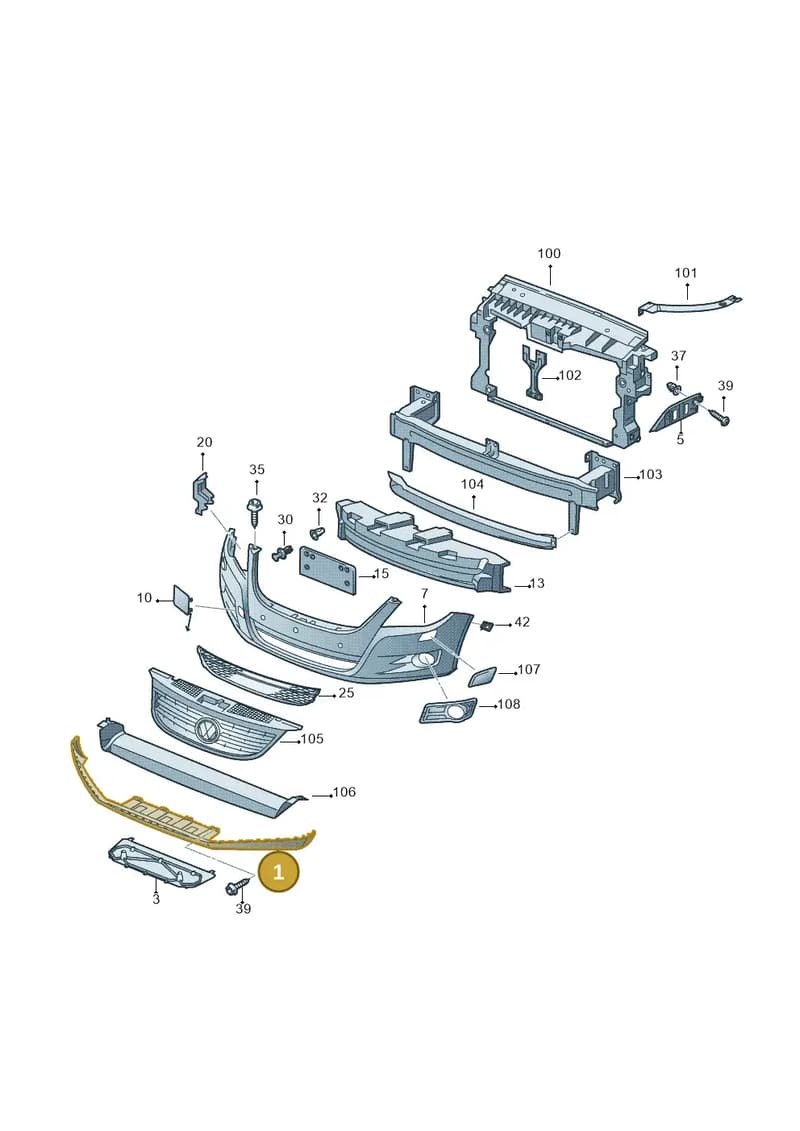 5N0805903TGRU — Volkswagen Tiguan (2011-2018) diagram 634807000, position 1