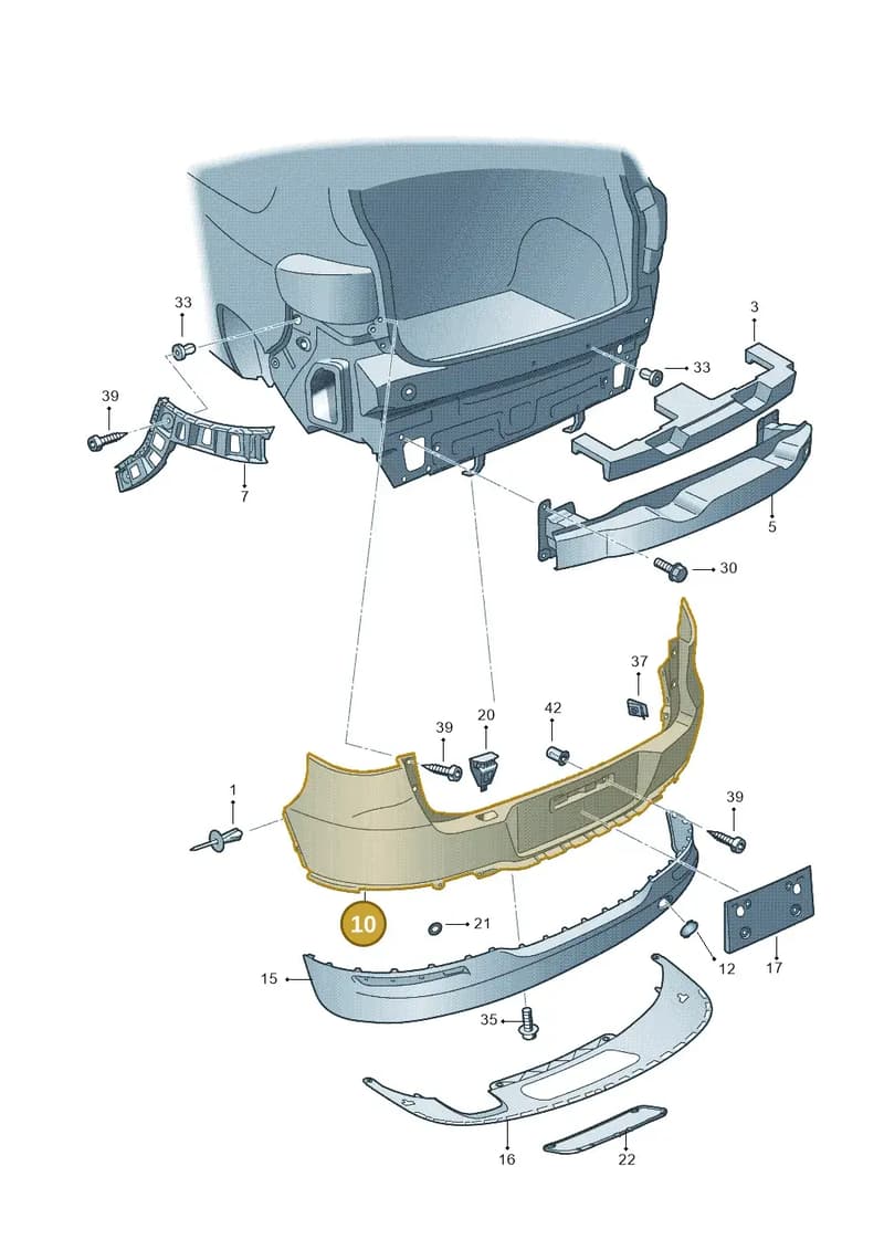 5N0807421HGRU — Volkswagen Tiguan (2011-2018) diagram 634807500, position 10