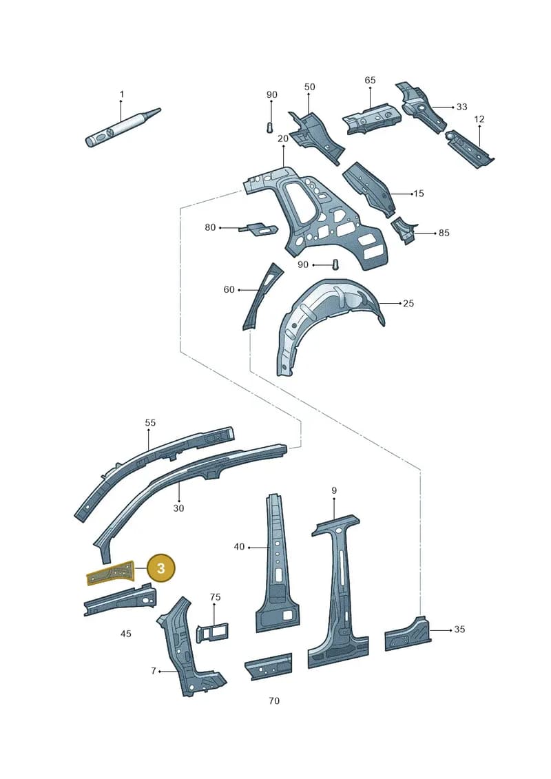 5N0809148 — Volkswagen Tiguan (2009-2019) diagram 688809000, position 3