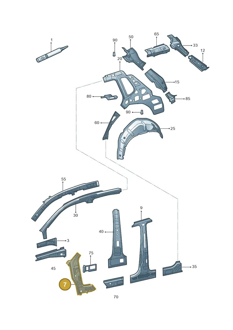 5N0809204 — Volkswagen Tiguan (2009-2019) diagram 688809000, position 7