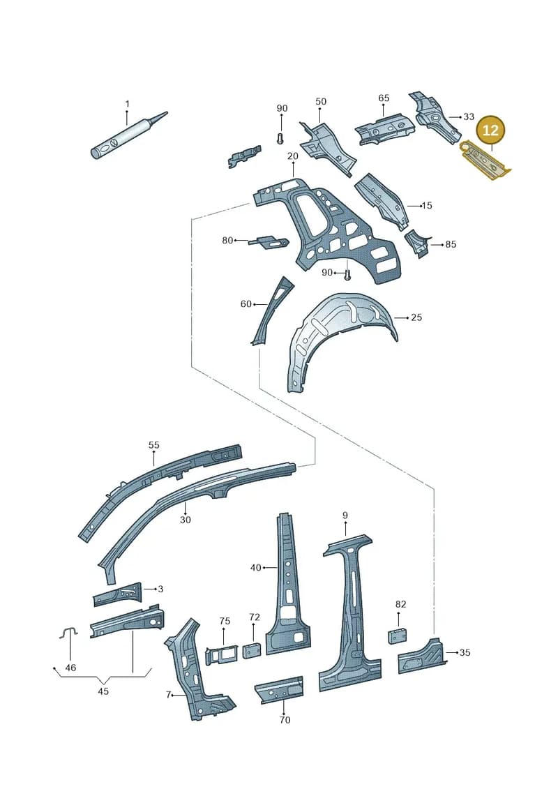 5N0809307 — Volkswagen Tiguan (2011-2018) diagram 634809000, position 12