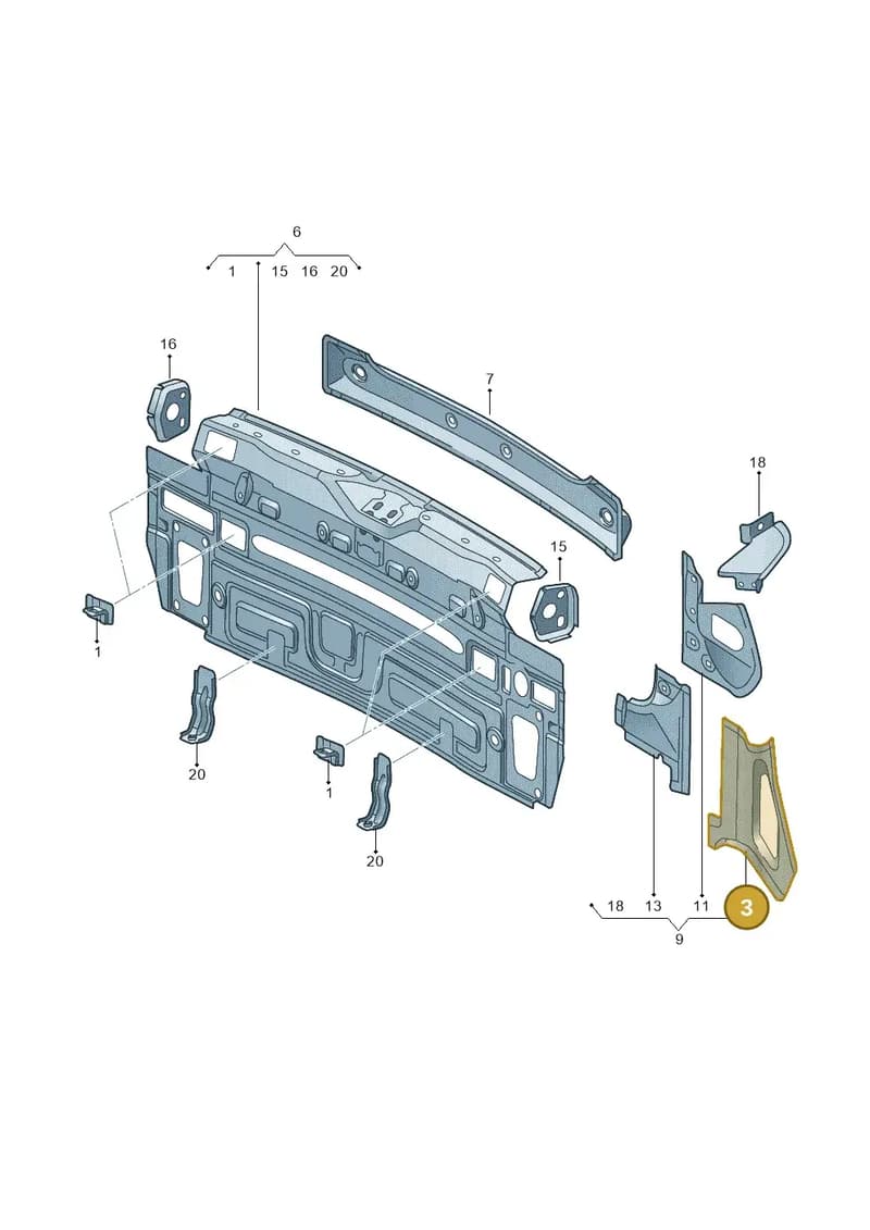 5N0809415 — Volkswagen Tiguan (2011-2018) diagram 634813000, position 3