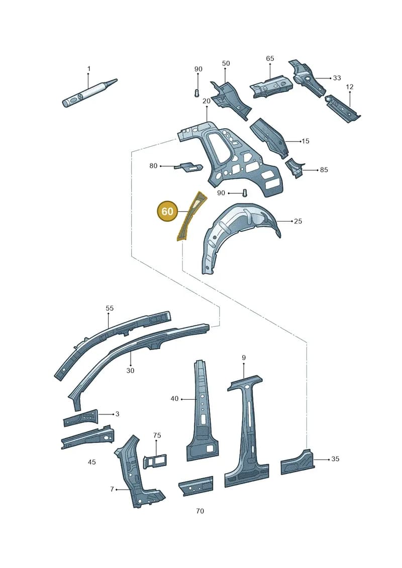 5N0810421 — Volkswagen Tiguan (2009-2019) diagram 688809000, position 60