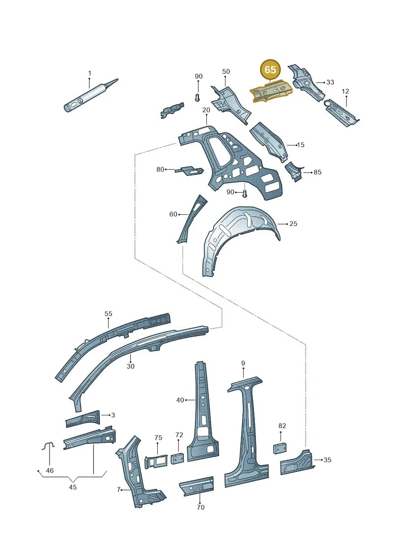 5N0810500 — Volkswagen Tiguan (2011-2018) diagram 634809000, position 65
