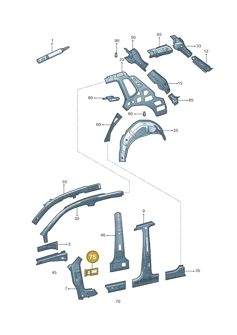 5N0810717 — Volkswagen Tiguan (2009-2019) diagram 688809000, position 75