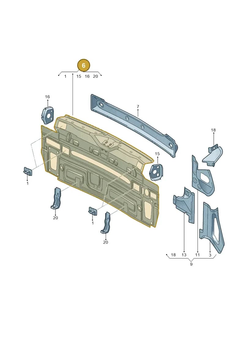 5N0813301 — Volkswagen Tiguan (2011-2018) diagram 634813000, position 6