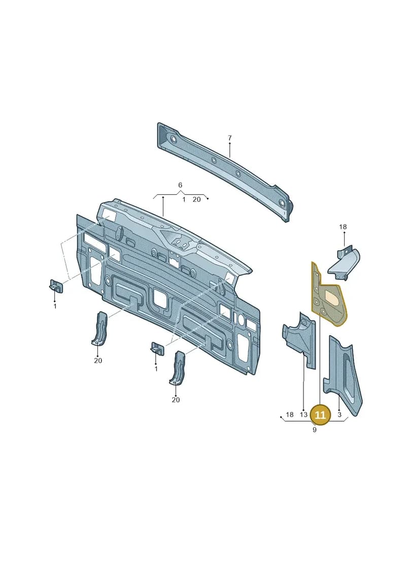 5N0813328 — Volkswagen Tiguan (2009-2019) diagram 688813000, position 11