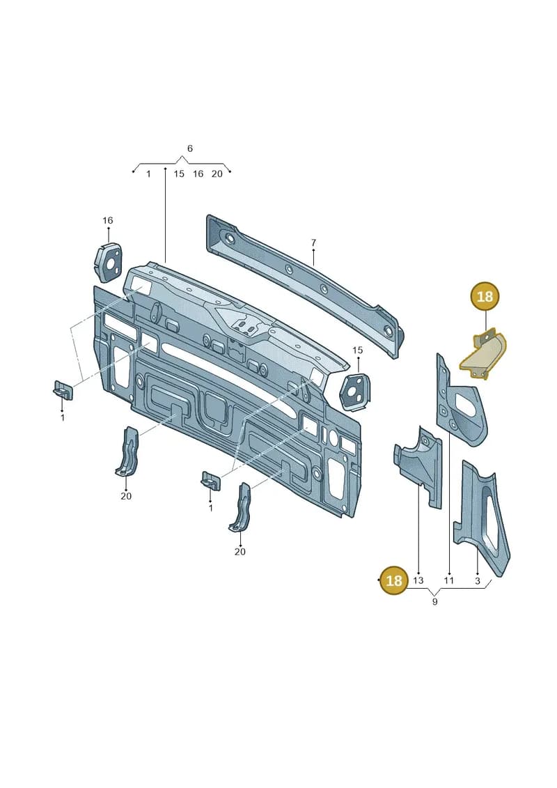 5N0813544 — Volkswagen Tiguan (2011-2018) diagram 634813000, position 18