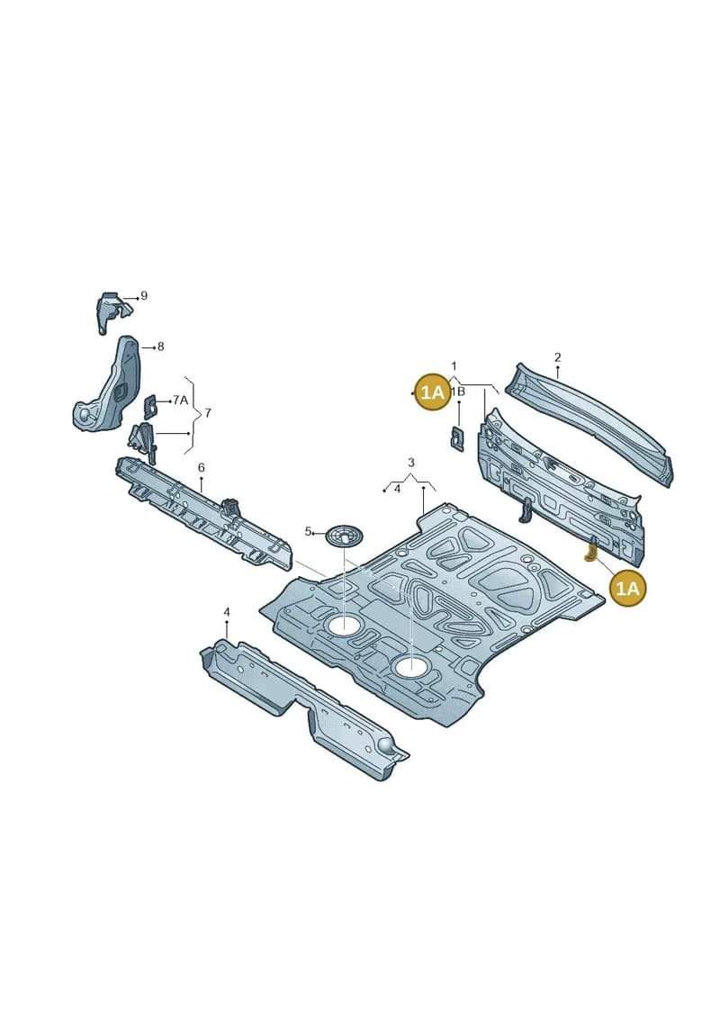 5N0813743 — Audi Q3 1.4 (2016-) diagram 728813000, position 1A