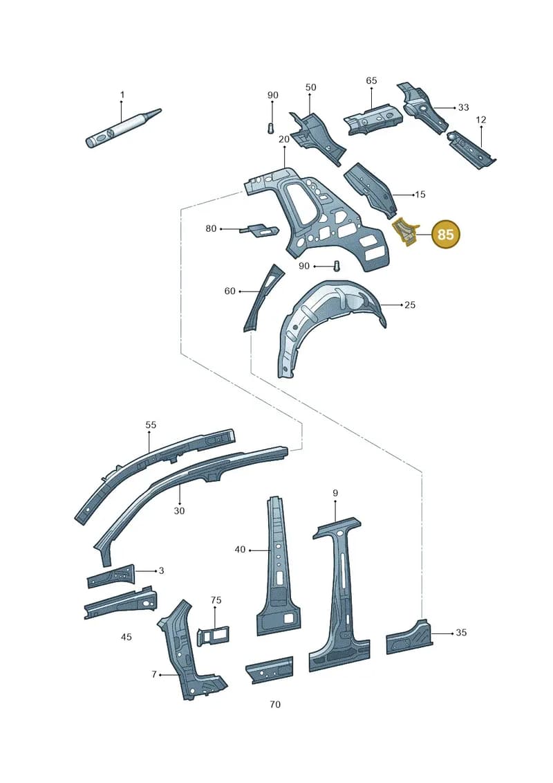 5N0814228 — Volkswagen Tiguan (2009-2019) diagram 688809000, position 85