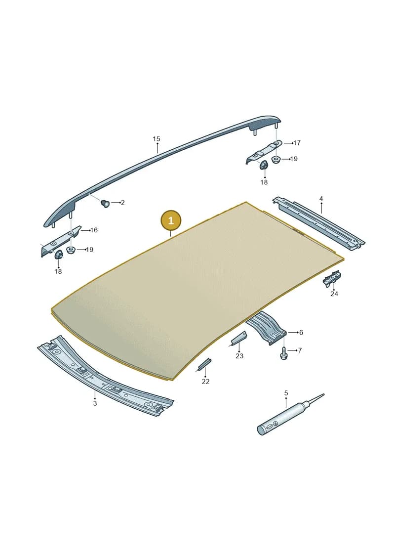 5N0817101A — Volkswagen Tiguan (2011-2018) diagram 634817000, position 1