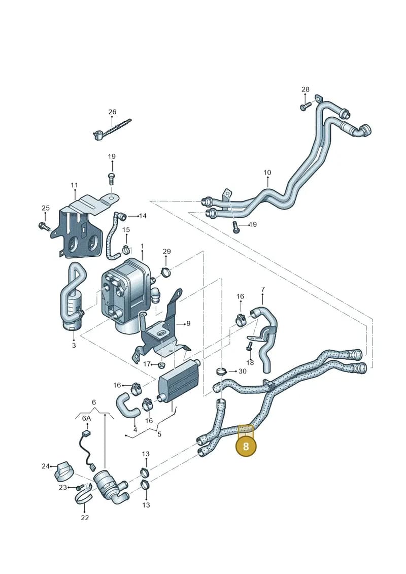 5N0819350B — Volkswagen Tiguan (2011-2018) diagram 634819700, position 8