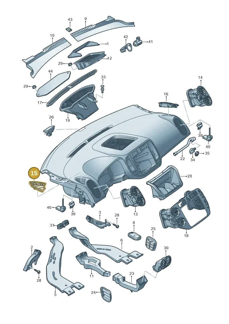 5N0819705B81U — Volkswagen Tiguan (2011-2018) diagram 634819300, position 15