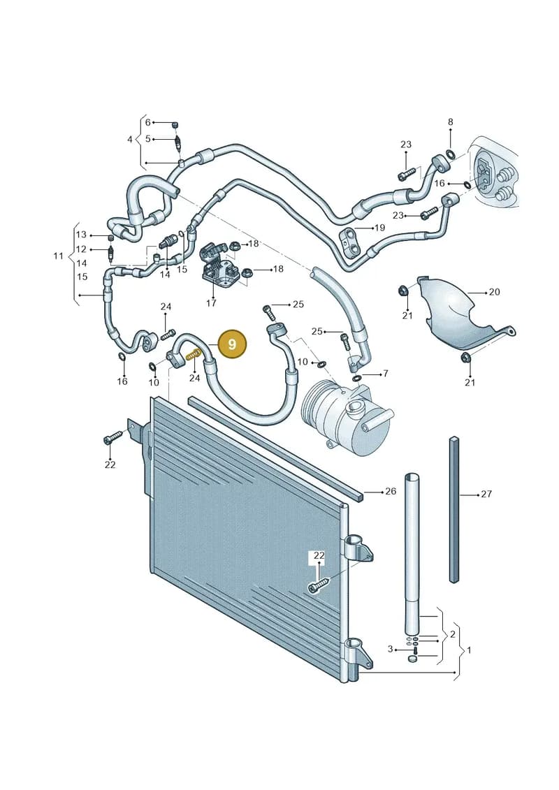 5N0820721P — Volkswagen Tiguan (2009-2019) diagram 688260410, position 9