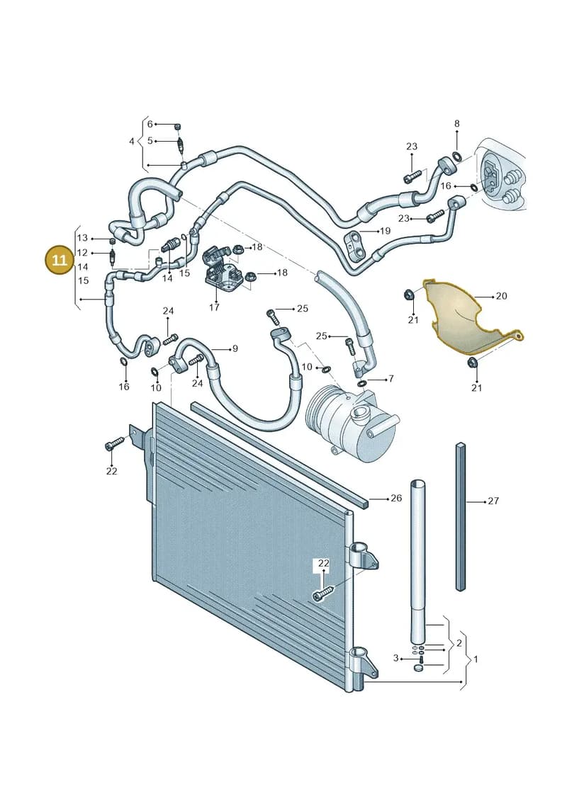 5N0820741G — Volkswagen Tiguan (2009-2019) diagram 688260410, position 11