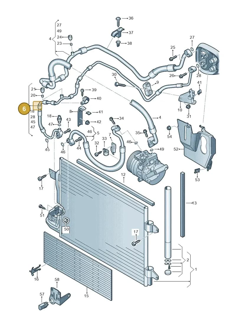 5N0820741G — Volkswagen Tiguan (2011-2018) diagram 649260410, position 6