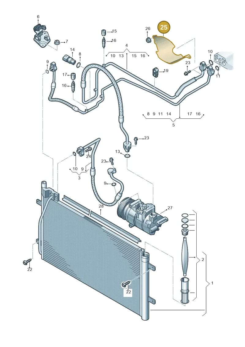 5N0820897 — Audi Q3 1.4 (2016-) diagram 728260400, position 25